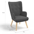 ID MARKET - Fauteuil scandinave IVAR en tissu gris anthracite - vignette