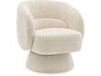 HABITAT ET JARDIN - Fauteuil pivotant en tissu bouclette "Franklin" - 74 x 75 x 75 cm - Beige - vignette