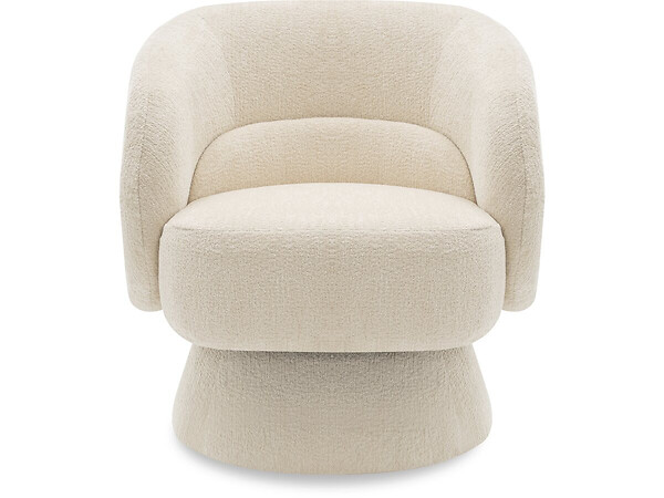 HABITAT ET JARDIN - Fauteuil pivotant en tissu bouclette "Franklin" - 74 x 75 x 75 cm - Beige - large