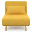 ID MARKET - Fauteuil convertible ROMEO lit d'appoint 1 place 80x190 cm tissu jaune - vignette