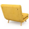 ID MARKET - Fauteuil convertible ROMEO lit d'appoint 1 place 80x190 cm tissu jaune - vignette