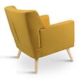 ID MARKET - Fauteuil scandinave LIV avec repose pieds en tissu jaune - vignette