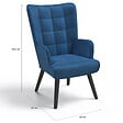 ID MARKET - Fauteuil scandinave ANIA en velours bleu - vignette