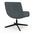 ID MARKET - Fauteuil pivotant ALBUS en velours gris pieds noirs - vignette