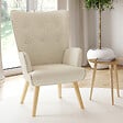 ID MARKET - Fauteuil scandinave IVAR en tissu beige - vignette