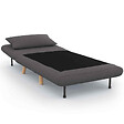 ID MARKET - Fauteuil convertible ROMEO lit d'appoint 1 place 80x190 cm tissu gris anthracite - vignette