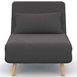 ID MARKET - Fauteuil convertible ROMEO lit d'appoint 1 place 80x190 cm tissu gris anthracite - vignette