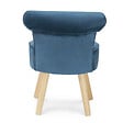 ID MARKET - Fauteuil crapaud en velours bleu - vignette