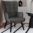 ID MARKET - Fauteuil scandinave ANIA en velours gris - vignette