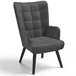 ID MARKET - Fauteuil scandinave ANIA en velours gris - vignette