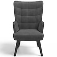 ID MARKET - Fauteuil scandinave ANIA en velours gris - vignette