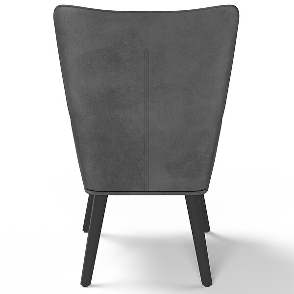 ID MARKET - Fauteuil scandinave ANIA en velours gris - large