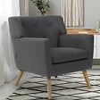 ID MARKET - Fauteuil scandinave LIV en tissu gris anthracite - vignette