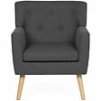 ID MARKET - Fauteuil scandinave LIV en tissu gris anthracite - vignette