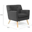 ID MARKET - Fauteuil scandinave LIV en tissu gris anthracite - vignette