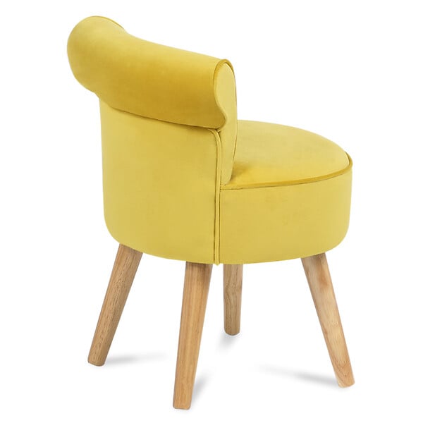 ID MARKET - Fauteuil crapaud en velours jaune - large