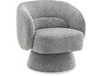 HABITAT ET JARDIN - Fauteuil pivotant en tissu bouclette "Franklin" - 74 x 75 x 75 cm - Gris - vignette