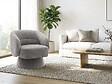 HABITAT ET JARDIN - Fauteuil pivotant en tissu bouclette "Franklin" - 74 x 75 x 75 cm - Gris - vignette
