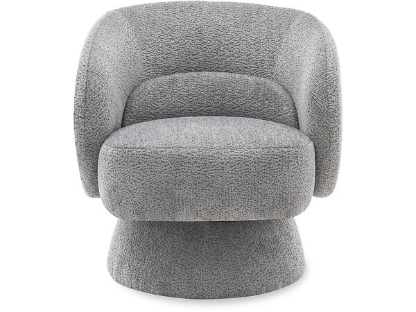 HABITAT ET JARDIN - Fauteuil pivotant en tissu bouclette "Franklin" - 74 x 75 x 75 cm - Gris - large