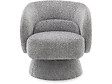 HABITAT ET JARDIN - Fauteuil pivotant en tissu bouclette "Franklin" - 74 x 75 x 75 cm - Gris - vignette