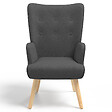 ID MARKET - Fauteuil scandinave IVAR avec repose pieds gris anthracite - vignette