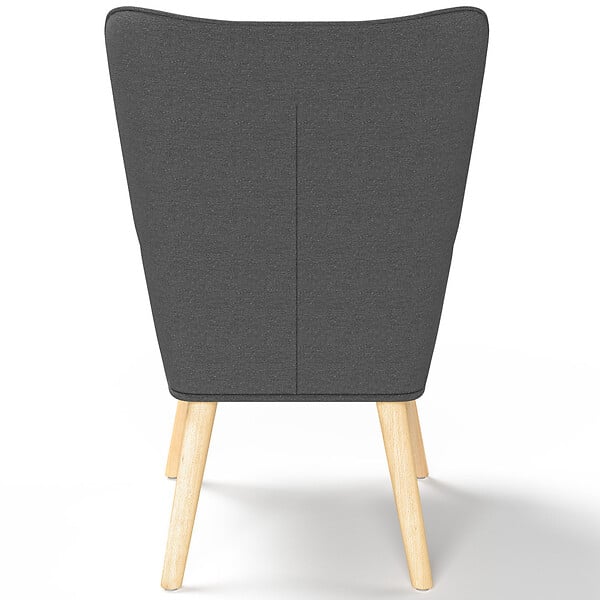 ID MARKET - Fauteuil scandinave IVAR avec repose pieds gris anthracite - large