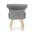 ID MARKET - Fauteuil crapaud en velours gris - vignette