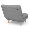 ID MARKET - Fauteuil convertible ROMEO lit d'appoint 1 place 80x190 cm tissu gris clair - vignette