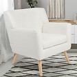 ID MARKET - Fauteuil scandinave LIV en tissu bouclette blanc - vignette