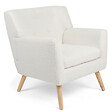 ID MARKET - Fauteuil scandinave LIV en tissu bouclette blanc - vignette
