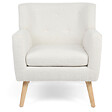 ID MARKET - Fauteuil scandinave LIV en tissu bouclette blanc - vignette