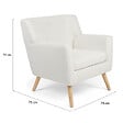 ID MARKET - Fauteuil scandinave LIV en tissu bouclette blanc - vignette