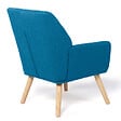 ID MARKET - Fauteuil scandinave NAT en tissu bleu canard - vignette