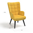 ID MARKET - Fauteuil scandinave ANIA velours jaune - vignette