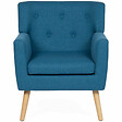ID MARKET - Fauteuil scandinave LIV en tissu bleu canard - vignette