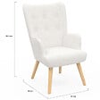 ID MARKET - Fauteuil scandinave IVAR en tissu bouclette blanc - vignette