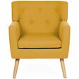 ID MARKET - Fauteuil scandinave LIV en tissu jaune moutarde - vignette