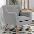 ID MARKET - Fauteuil scandinave LIV en tissu gris chiné - vignette