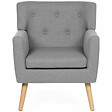 ID MARKET - Fauteuil scandinave LIV en tissu gris chiné - vignette
