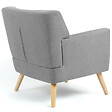 ID MARKET - Fauteuil scandinave LIV en tissu gris chiné - vignette