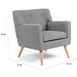 ID MARKET - Fauteuil scandinave LIV en tissu gris chiné - vignette