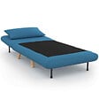 ID MARKET - Fauteuil convertible ROMEO lit d'appoint 1 place 80x190 cm tissu bleu canard - vignette
