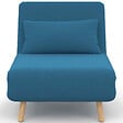 ID MARKET - Fauteuil convertible ROMEO lit d'appoint 1 place 80x190 cm tissu bleu canard - vignette