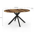 ID MARKET - Table à manger extensible ronde ALIX 4-8 personnes pied araignée noir et plateau bois foncé HAWKINS 110-150 cm - vignette