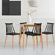 ID MARKET - Lot de 4 chaises LILY noires pour salle à manger - vignette