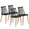 ID MARKET - Lot de 4 chaises LILY noires pour salle à manger - vignette