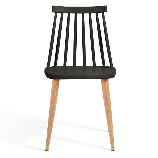 ID MARKET - Lot de 4 chaises LILY noires pour salle à manger - large