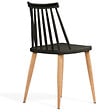 ID MARKET - Lot de 4 chaises LILY noires pour salle à manger - vignette