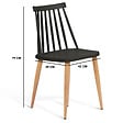 ID MARKET - Lot de 4 chaises LILY noires pour salle à manger - vignette