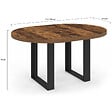 ID MARKET - Table à manger extensible ronde PHOENIX 4-6 personnes bois foncé effet vieilli et noir 110-150 cm - vignette